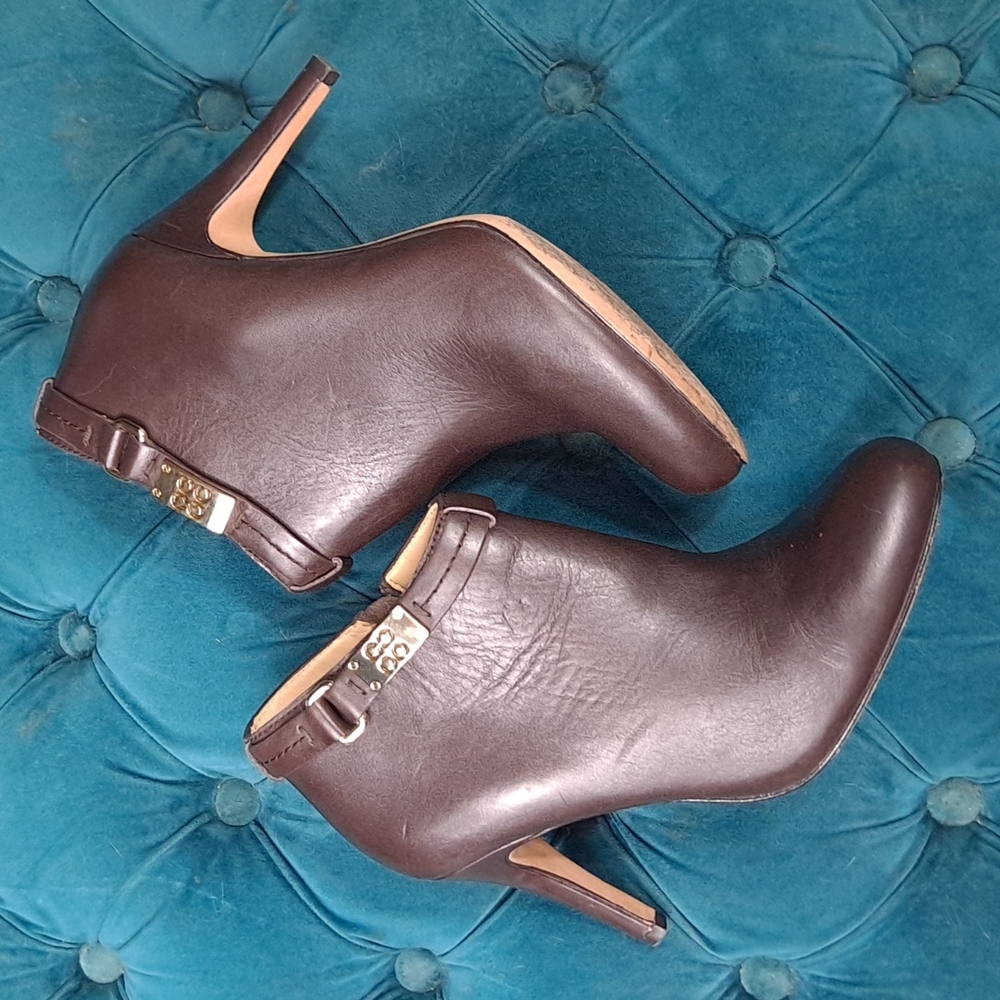 Brown Leather COACH Ankle Boot